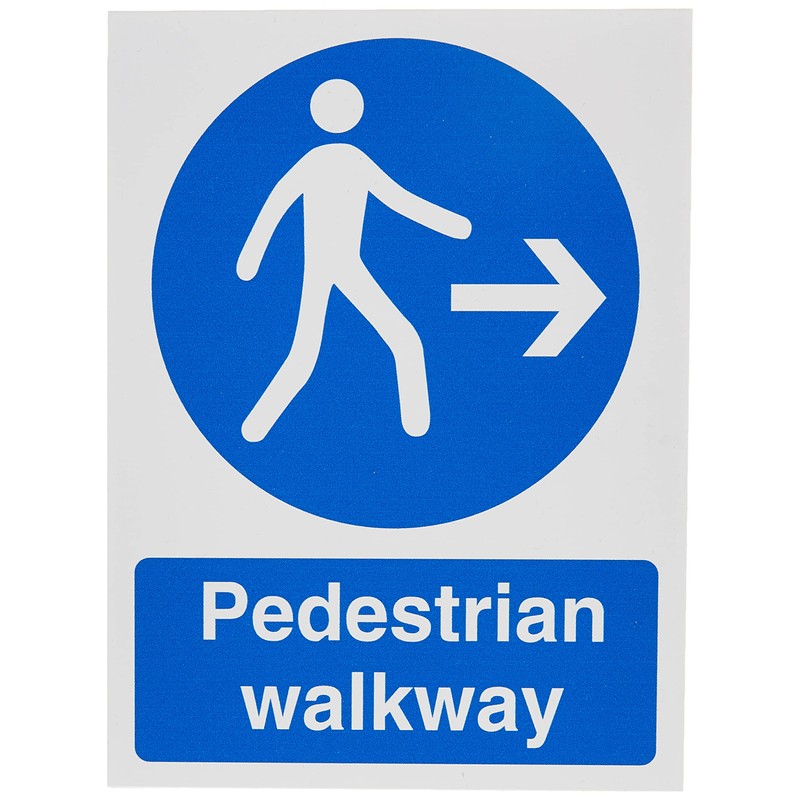 Seco Pedestrian Walkway - Right Arrow Sign, 150mm x 200mm