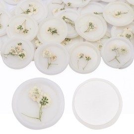 Aiviman 25Pcs Self Adhesive Wax Seal Stickers Dry Floral Babys Breath Envelope Seal Stickers Perfect for Gift Wrapping,Wedding Invitations, Bridal Shower Party,Birthday (White)