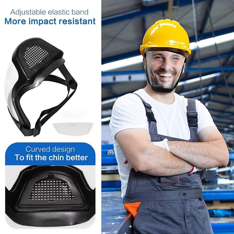 Super Protective Anti-fog Face Shield Reusable Face Mask PC Full