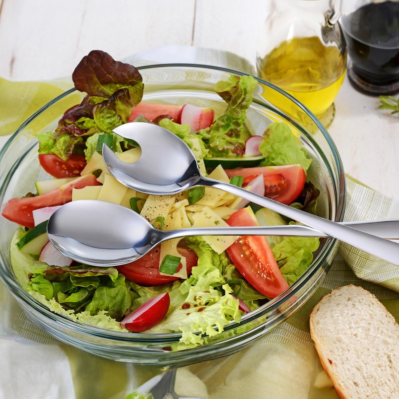 GRÄWE Königstein Salad Servers Set, Short Handles, 2 Pieces, Polished,