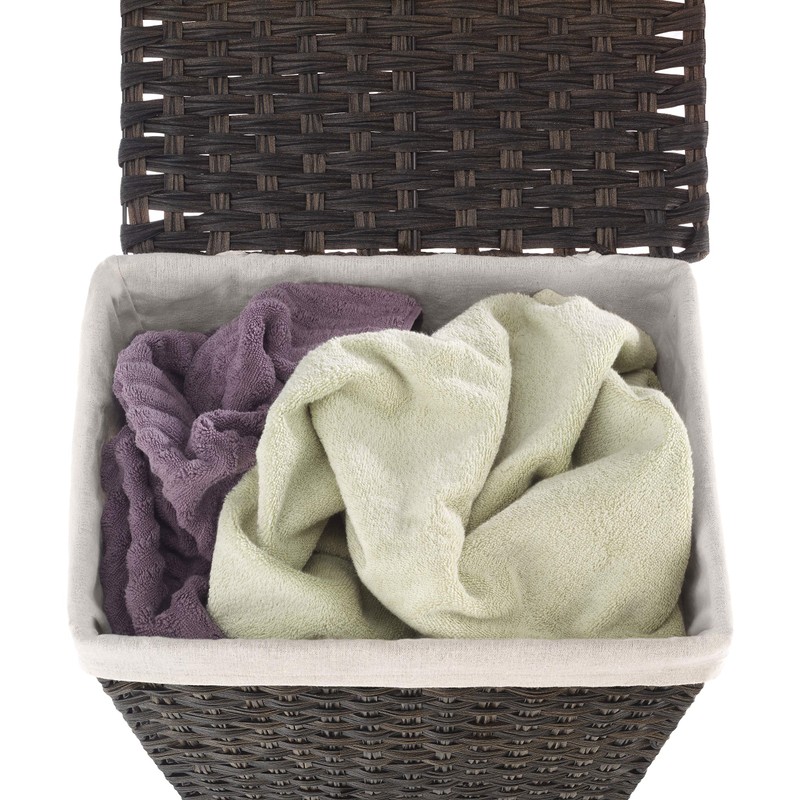 Whitmor Rattique Laundry Hamper with Lid and Removable Liner -