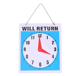 Double-Sided Open/Come in/Will Return Sign with Clock Hands 1Pc, Be Back Clock Sign Open and Closed Door Sign Door Pendant for Store Mall Shop Office