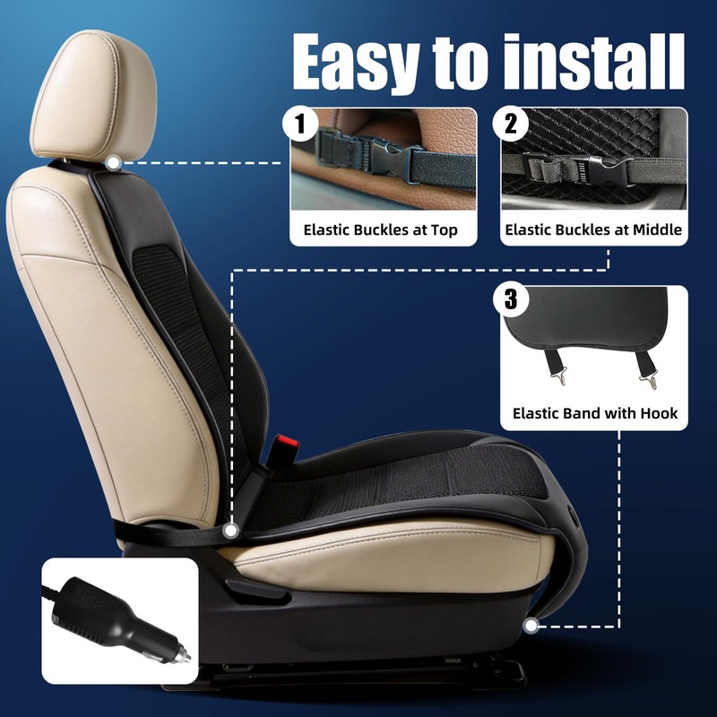 DiHTing Cooling Car Seat Cover, Air-Cooled Seat Covers Front Seat
