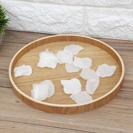 Round Wood Tray Wooden Serving Tray Plate for Tea Fruits Candies Food Home Decoration Coffee Table (24cm)