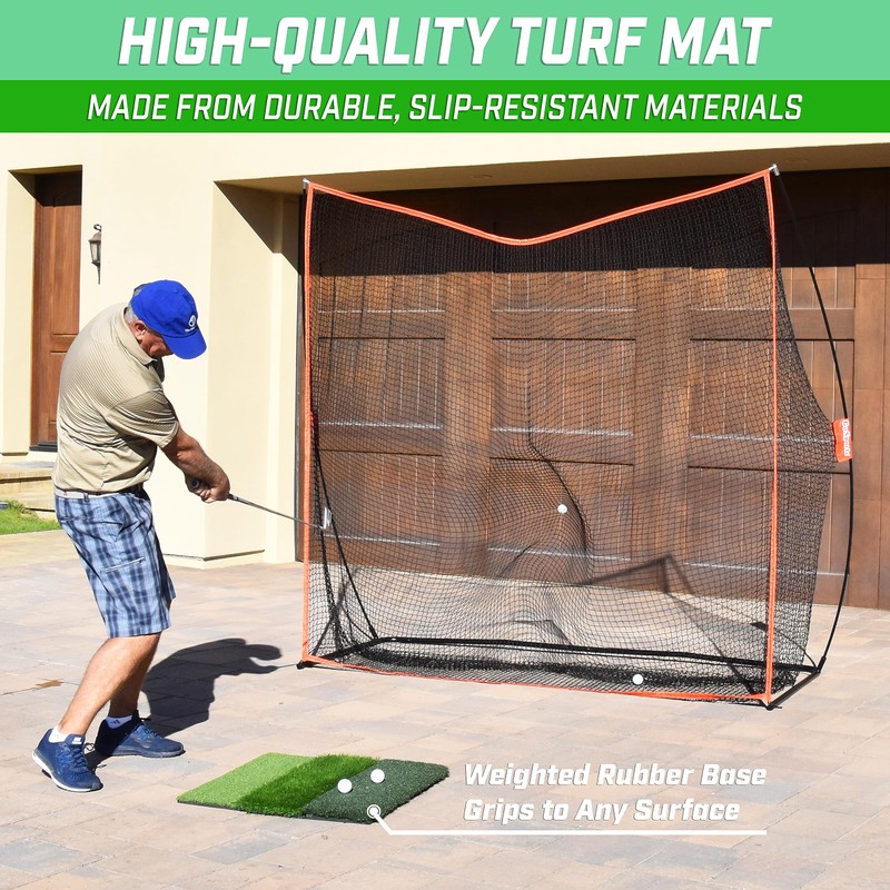 GoSports Tri-Turf XL Golf Practice Hitting Mat - Huge 24