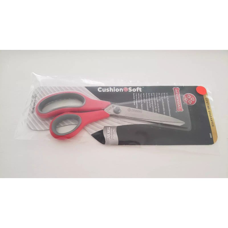 Mundial 1890 Cushion Soft Professional Dressmaker RED Scissor 9 1/2