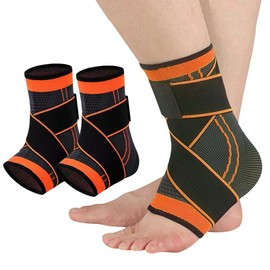 Ankle Braces for Men & Women, 2 pcs Ankle Compression Sleeve Plantar Fasciitis Brace Plantar Fasciitis Relief, Arch Support Socks Ankle Sleeve Ankle Brace for Sprained Ankle (Orange, Large)