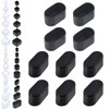 Rustark 10Pcs 25mmx50mm Black Oval Rubber Furniture Leg Caps Assortment