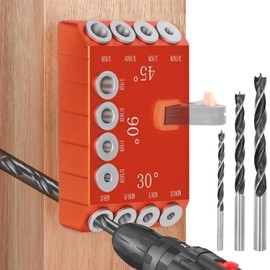 Steel DN Mate Aluminum Drill Guide, 30 45 90 Degree Angle 4 Sizes for Cable Railing Lag Screw Wood Post, Drill Hole Guide Jig for Angled/Straight Holes for Deck Cable Stair Handrail DG12