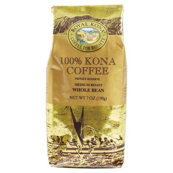 Royal Kona Whole Bean Coffee, 100% Kona, 7-Ounce Bag