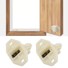 Micro Traders 4 PCs Plastic Door Catch Latche Stopper Beige 35x21mm for Cabinet Caravan Cupboard Motorhomes Boat Door Retainer Catches Strong Hold Accessories (Type A)