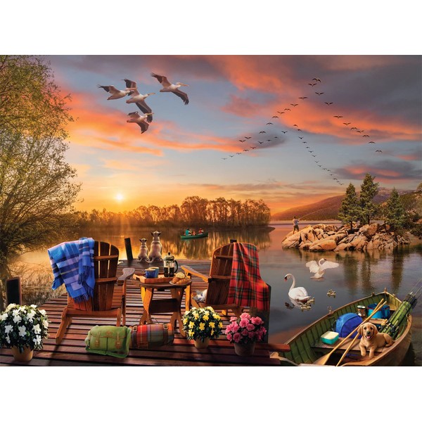 Buffalo Games - Breakfast at The Lake - 1000 Piece Jigsaw Puzzle for Adults Challenging Puzzle Perfect for Game Nights - 1000 Piece Finished Size is 26.75 x 19.75