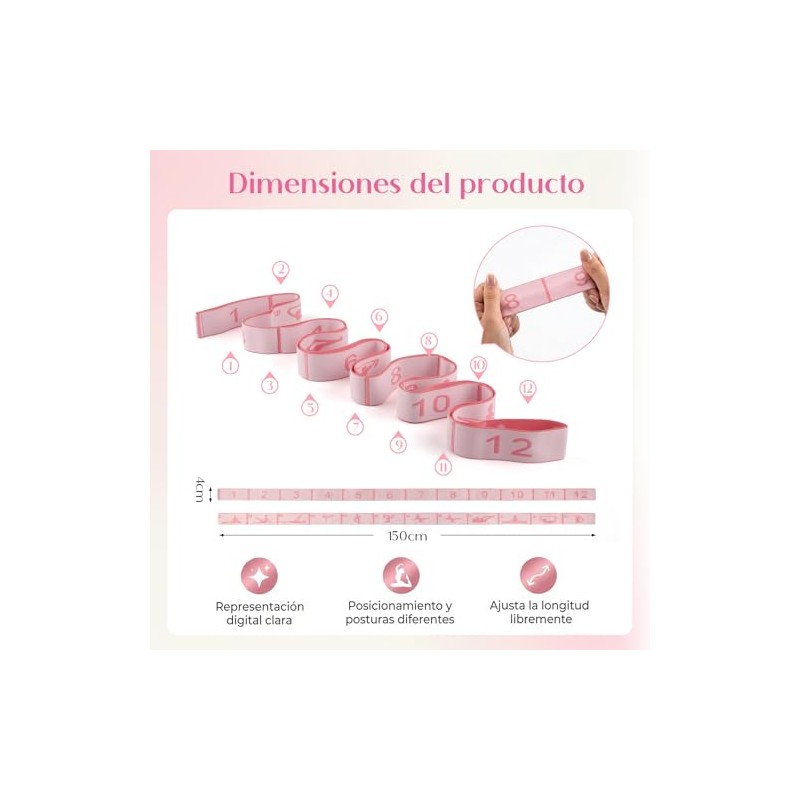 2PCS Correa Elástica para Yoga, Bandas de Resistencia para Ejercicios,