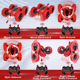 MoKasi Remote Control Stunt Car Toys - Birthday Gifts Ages 6 7 8 9 10 11 12 Year Old Boys Kids Toddler Girls Best Presents Christmas Ideas Rechargeable Rc Racing Vehicle Outdoor (Red)