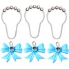 12 Pcs Blue Bow Knot Shower Curtain Hooks Decorative Stainless