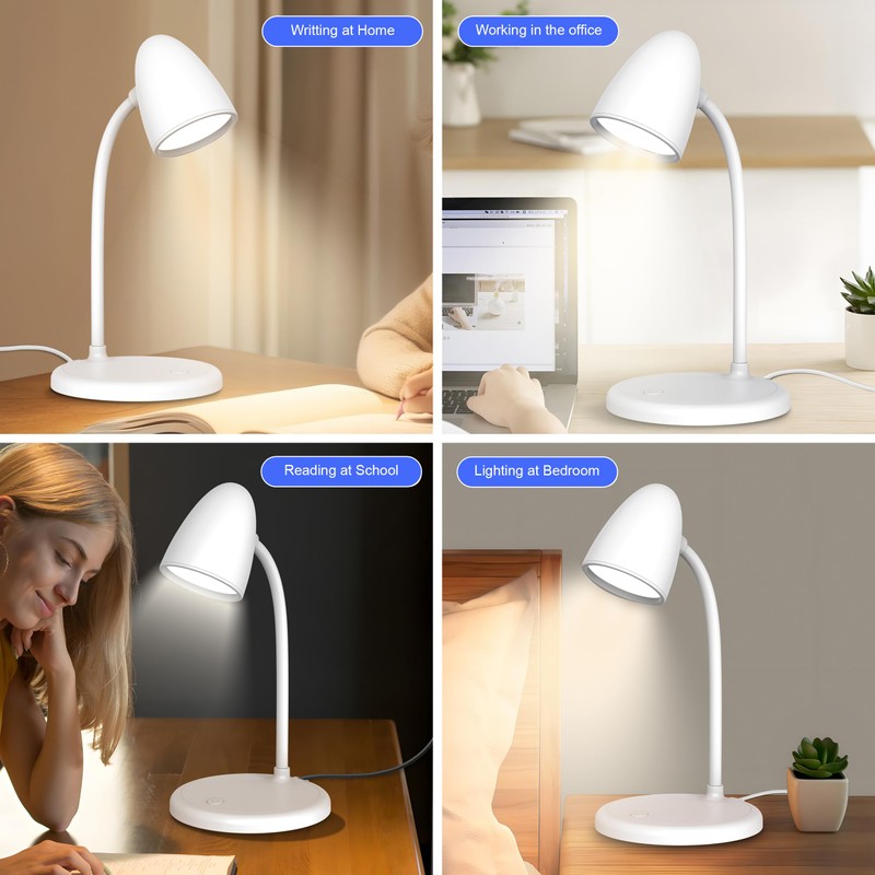 RORENSE LED Desk Lamp for Home Office with USB-C Charging
