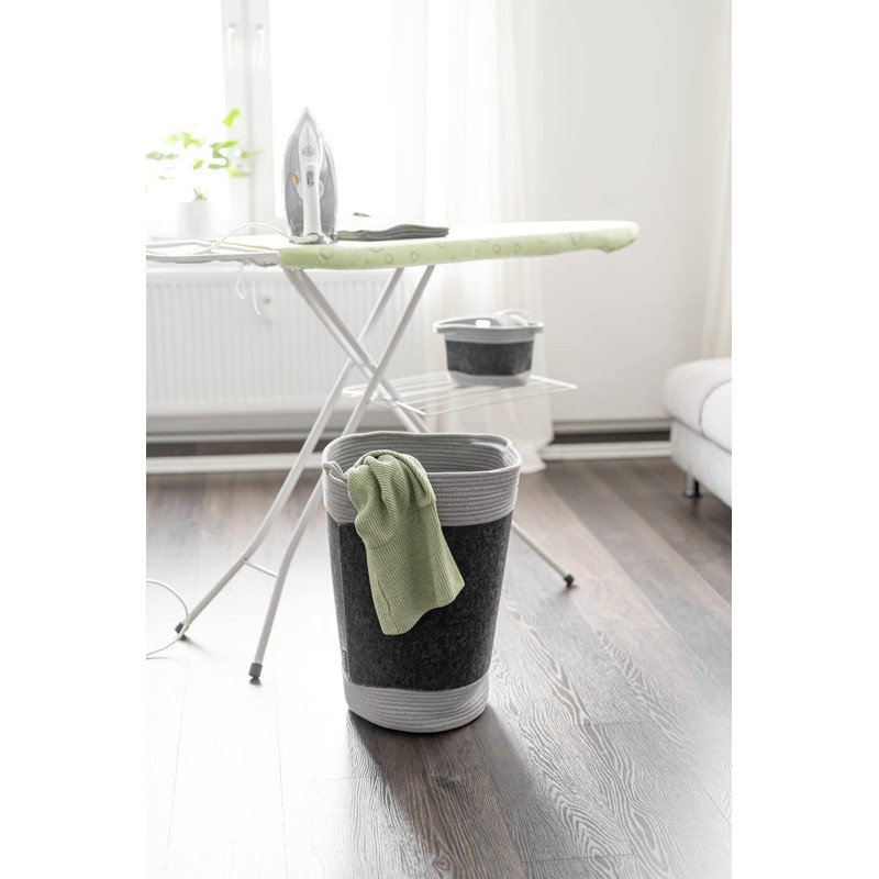 WENKO Bea M Felt Basket with Two White Handles, Made