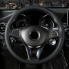 Funda Para Volante Perforada Negro Piel Genuina De 38cm