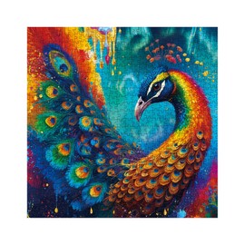 Peacock Puzzle 1000 Piece Puzzle for Adults, Colorful Peafowl Jigsaw Puzzles Beautiful Bird Art Puzzle, Funny Rainbow Animal Puzzle As Home Decor