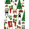 roger la borde Fireside Christmas Cats Reversible Flat Gift Wrapping