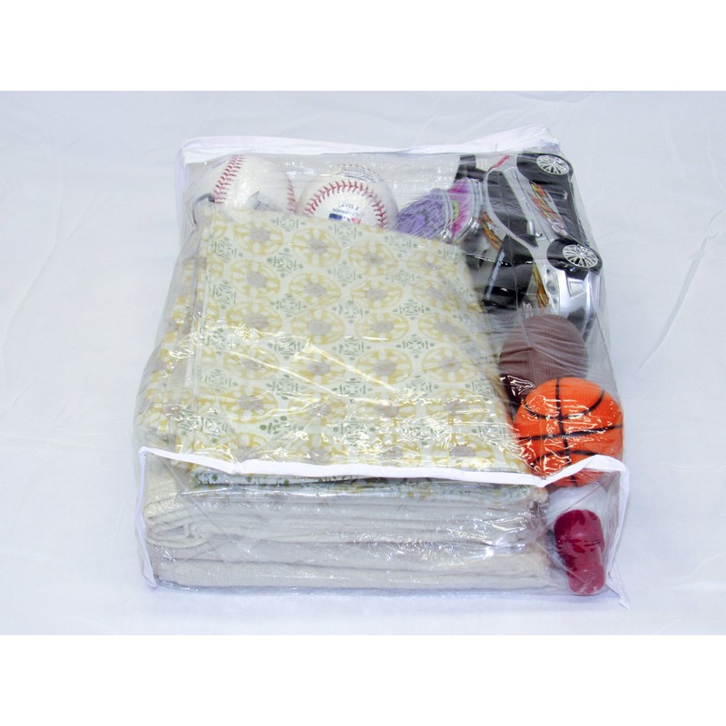 4-Pack Heavy Duty Vinyl Zippered Closet Storage Bags (Clear) for
