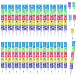Slzhds 40 Pcs Lápices Apilables, Lápices de Plástico Apilables con Forma de Oso, Perfecto para Regalos Divertidos, Juguete Educativo, Escritura y Dibujo, Regalos Cumpleaños Colegio