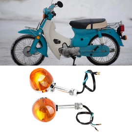 Turn Signal Light, ABS 2PCS 12V Turn Signal Light 8mm Fit for Honda C70 CT70 CT90 XL100 CB350 CM400 CB450 CB750