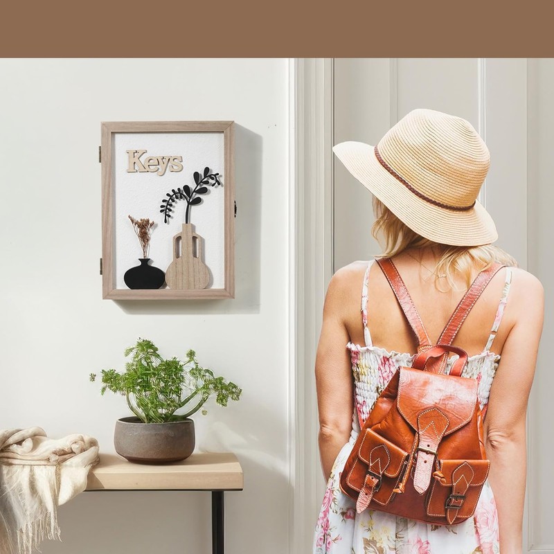 AHUONEL Key Holder Wall Mount Key Holder for Wall, Rustic
