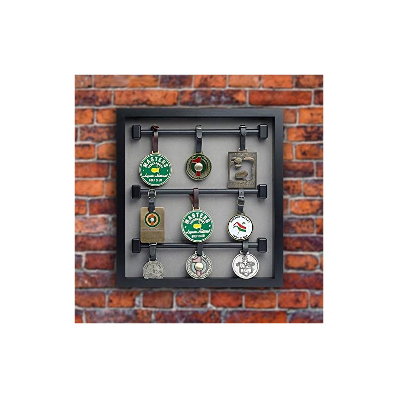 Golf Bag Tag Collection Display with Acrylic Cover | Holds