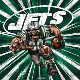 Handmade 20oz Skinny Tumbler Sublimation Transfer Jets Football Ready To Press