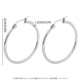 Catwo Hoop Earrings, 925 Silver, 925 Sterling Silver, Ring, Simple, Cartilage Earrings, Unisex, Ring Earrings, Hypoallergenic for Women, Birthday Gift, Anniversary