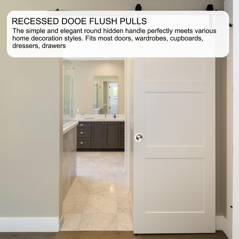 PATIKIL 2 in/50mm Dia Round Recessed Door Pulls, 2 Pack
