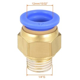 TA-VIGOR 12mm Pneumatic Push to Connect Fittings, G1/4 Male Thread Quick Connect Straight Coupler, Air Line Push Fit Connectors for Pneumatic Systems and Air Compressors, 4Pcs