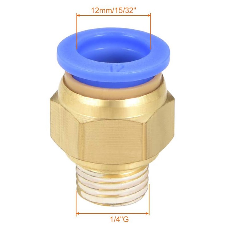 TA-VIGOR 12mm Pneumatic Push to Connect Fittings, G1/4 Male Thread