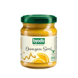 Byodo Organic Orange Mustard 3 x 125 ml - 100% Organic Ingredients, Fruity Spicy, Subtle Sharpness, Freshly Produced - Ideal Enjoyment for Fine Cuisine