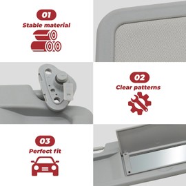 Pair Gray Sun Visor Compatible with Civic 2006-2011 83230-SNA-A01ZA