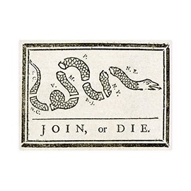 Join or Die Sticker Decal Vinyl Benjamin Franklin Cartoon FA Vinyl - 4.00 WideF