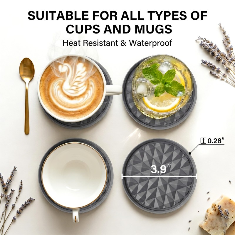 Wingcases Silicone Coasters for Drinks[4 Pack]- Cup Mat for Tabletop