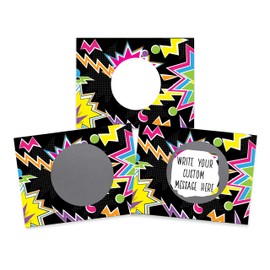 My Scratch Offs 50 Pack Zig Zag Black DIY Custom Make Your Own Scratch Off Cards for Teacher Supplies, Classroom Must Haves, Motivational Cards for Students & Small Business