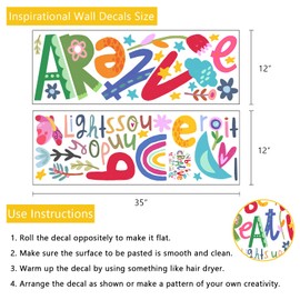 Yovkky Be Creative Inspirational Quote Wall Decals Stickers, Colorful Nursery Classroom Playroom Preschool Daycare Decor, Motivational Positive Saying Kids Teens Room Home Decorations Bedroom Art