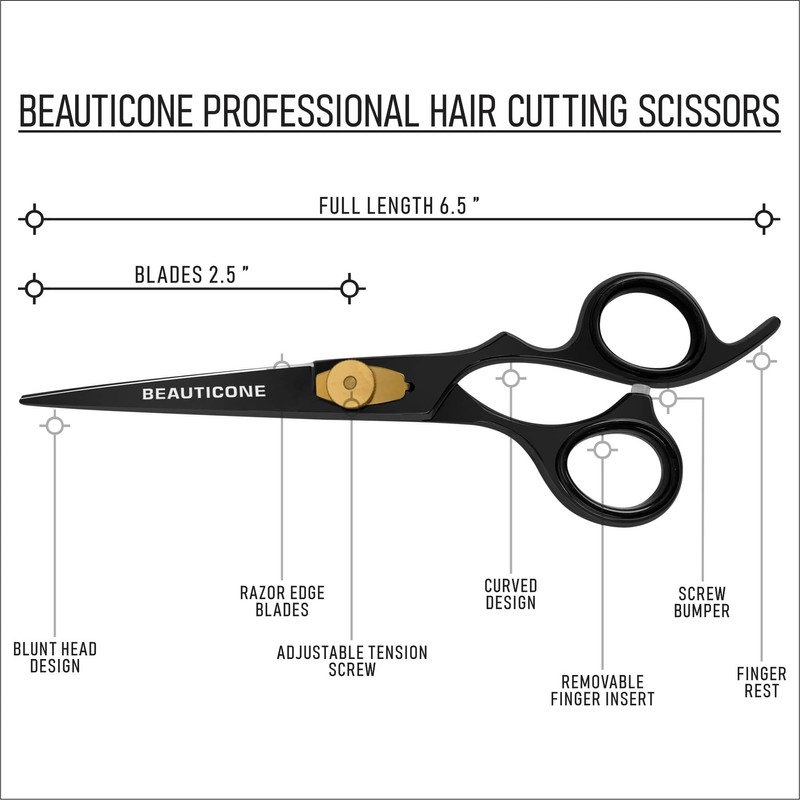 BEAUTICONE Hair Cutting Scissors | Professional Stainless Steel Barber Scissors/Shears