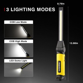 Napatyre Mechanic Light,1000 Lumens Rechargeable Work Light with Magnetic Base, 4000mAh LED Work Light, 120° Rotate 3 Modes Magnetic Light for Car Repair Home Emergency (1 Pack)