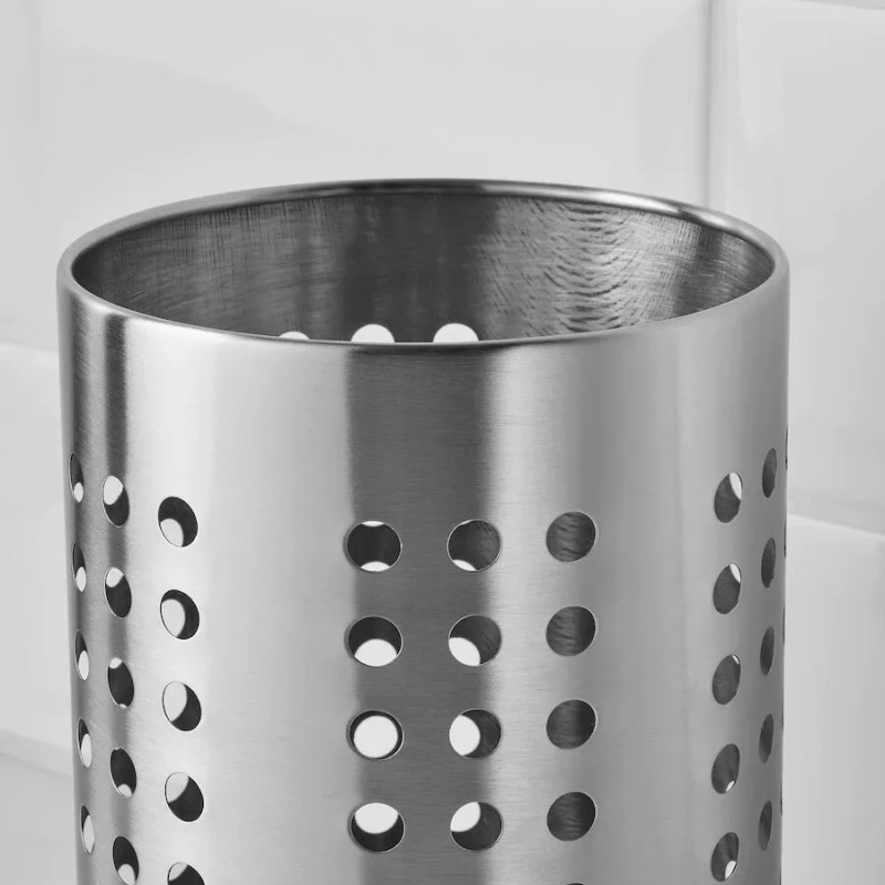 IKEA ORDNING Stainless Steel Large 7" Kitchen Utensil Caddy Cooking