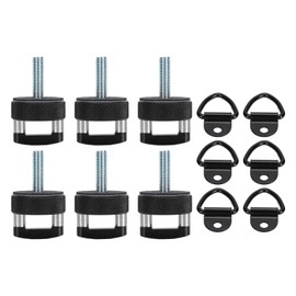 Universal Billet Aluminum Hardtop Quick Release Thumb Screw, 6 Pieces Hardtop Screws with Integrated D-Ring for JK JT 2007 to 2018 (BLACK)