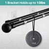 6-Pack Double Curtain Rod Bracket, Adhesive No Drilling Curtain Rod