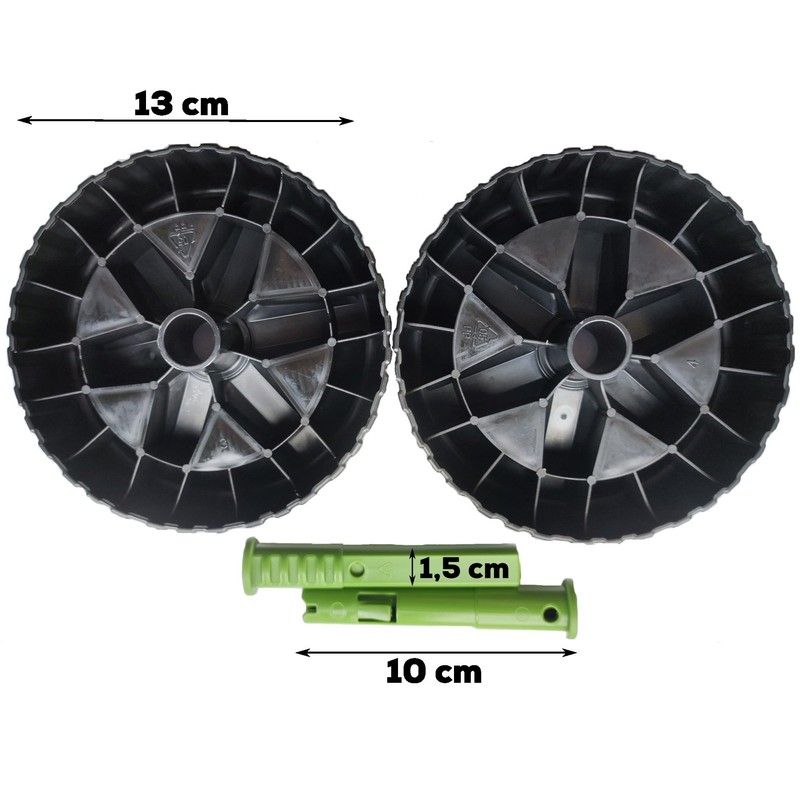 Cast Plastic Wheels, Wheels for Garden Wheelbarrow "LOAD&GO", 55 Litre