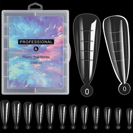 Dual nail extension form tip 120p set H type, transparent, 1 piece / 듀얼 네일연장 폼 팁 120p 세트 H타입, 투명, 1개