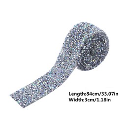 TOPINCN Cinta Diamantes Imitación Plateado Cinta Diamantes Imitación Brillante Rollo Malla Rollo (AB Color)