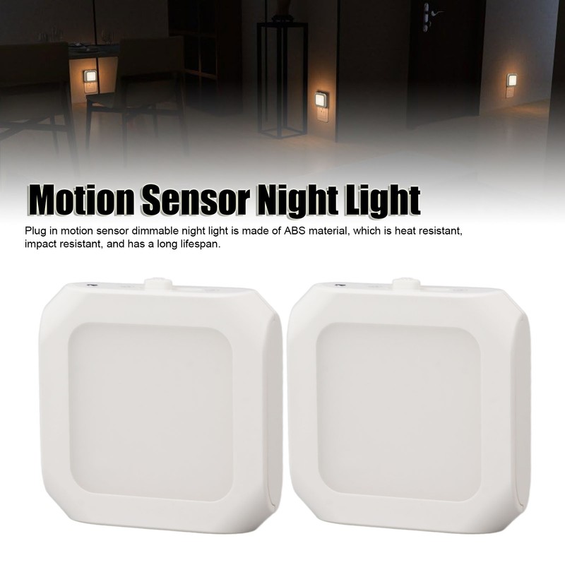 2Pcs Plug in Motion Sensor LED Night Light Plug in