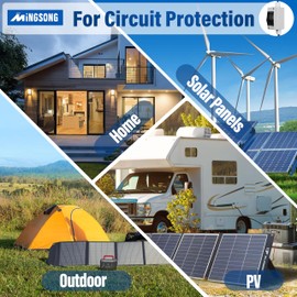 MINGSONG Solar Panels Disconnect Switch 40Amp DC Solar Shut Off Switch 400V 2 Poles Outdoor AC Small Miniature Circuit Breaker Box, IP65 Waterproof UV-Proof for Solar PV Homes